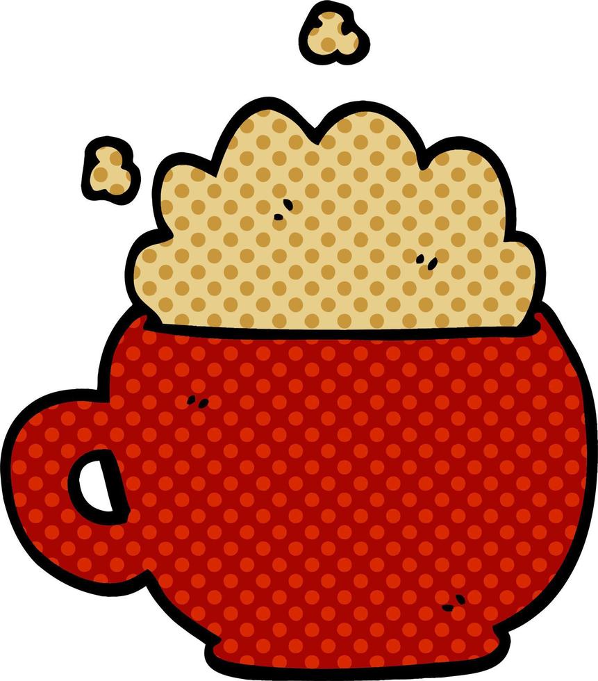 dessin animé doodle latte moussant vecteur