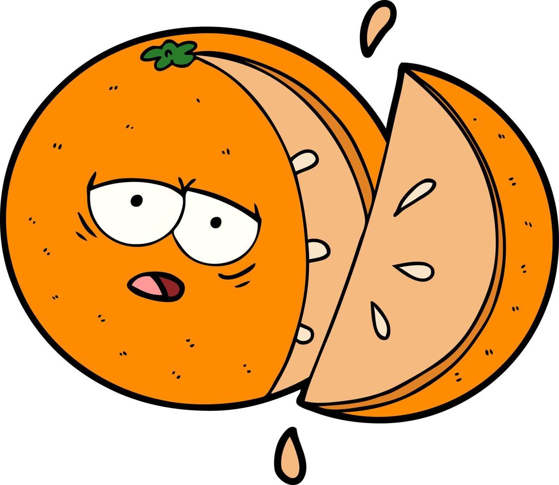 dessin animé doodle personnage orange vecteur