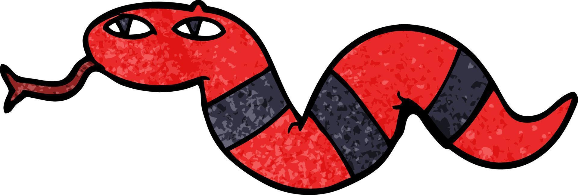 dessin animé doodle d'un serpent vecteur