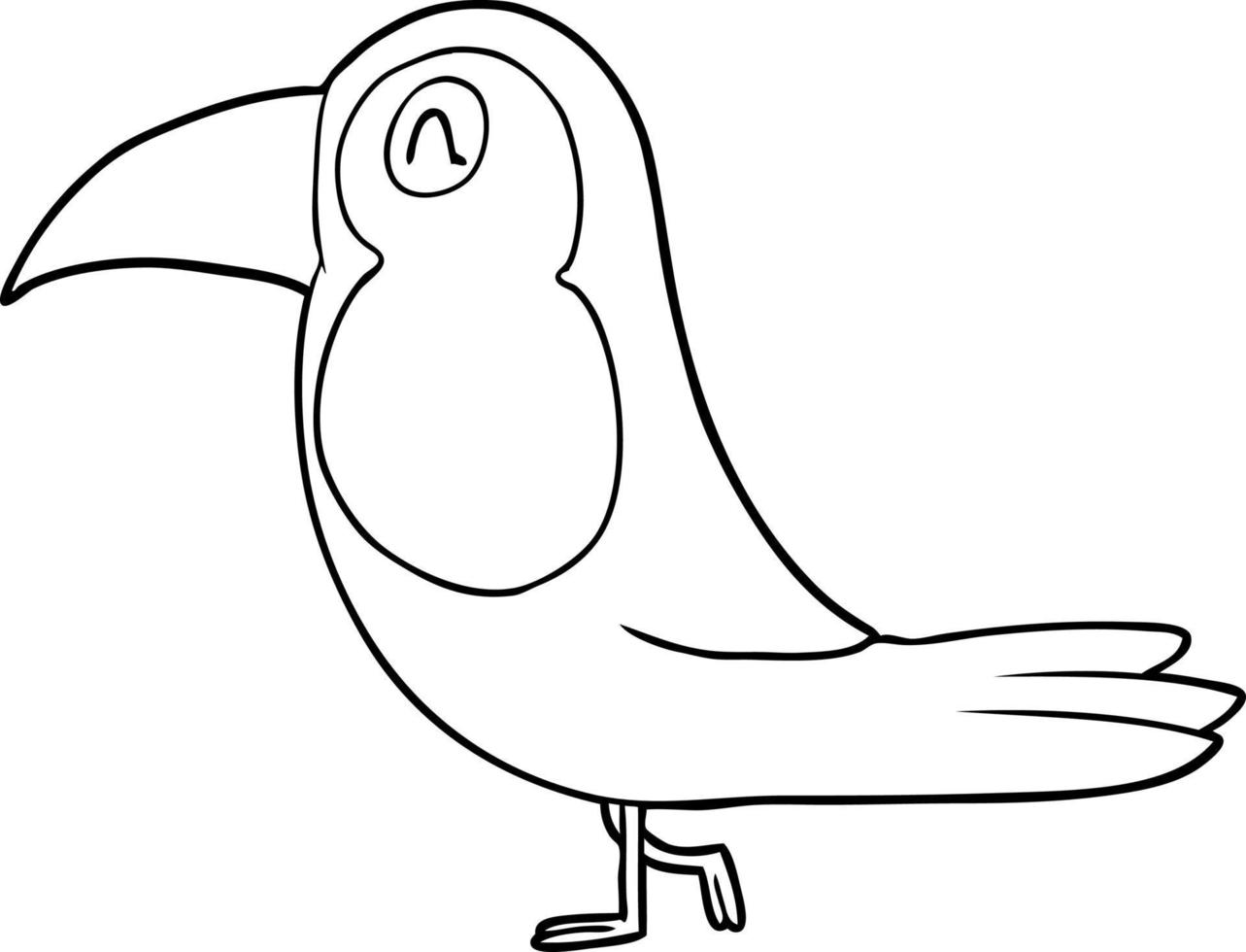 dessin animé dessin au trait toucan vecteur