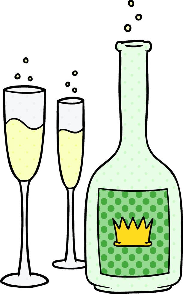 icône de champagne de dessin animé vecteur