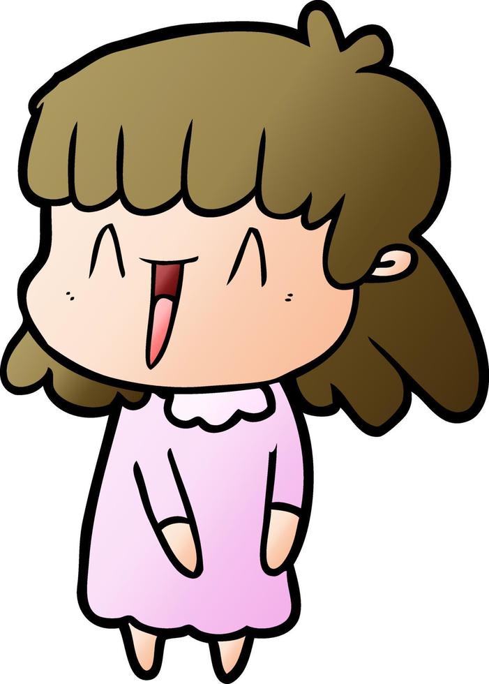 femme de personnage de dessin animé doodle vecteur