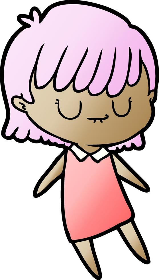 femme de personnage de dessin animé doodle vecteur