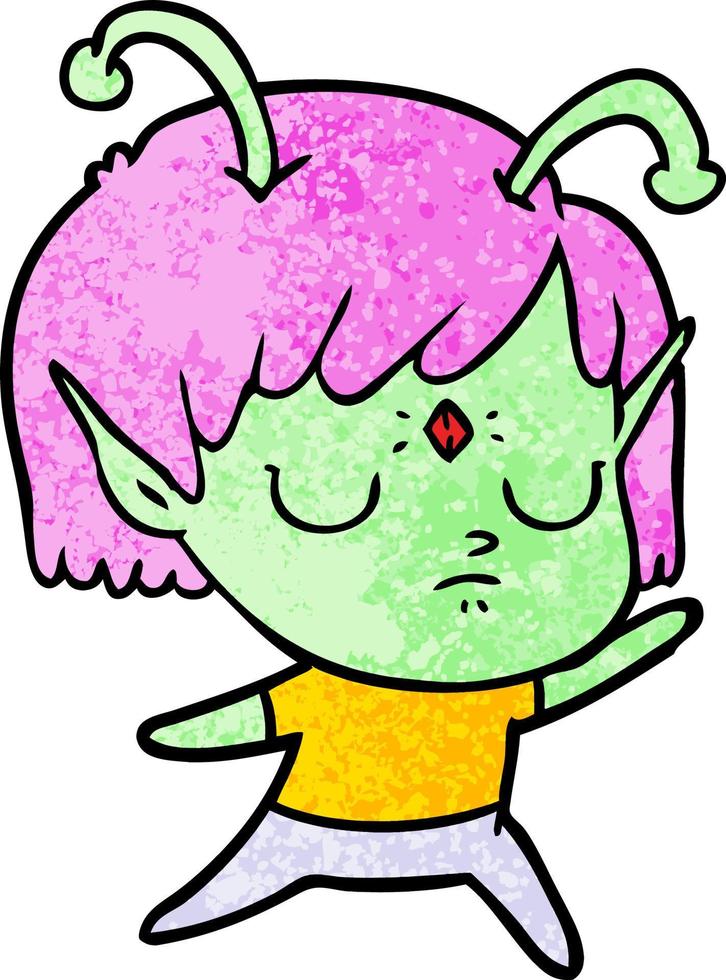 fille extraterrestre de dessin animé vecteur