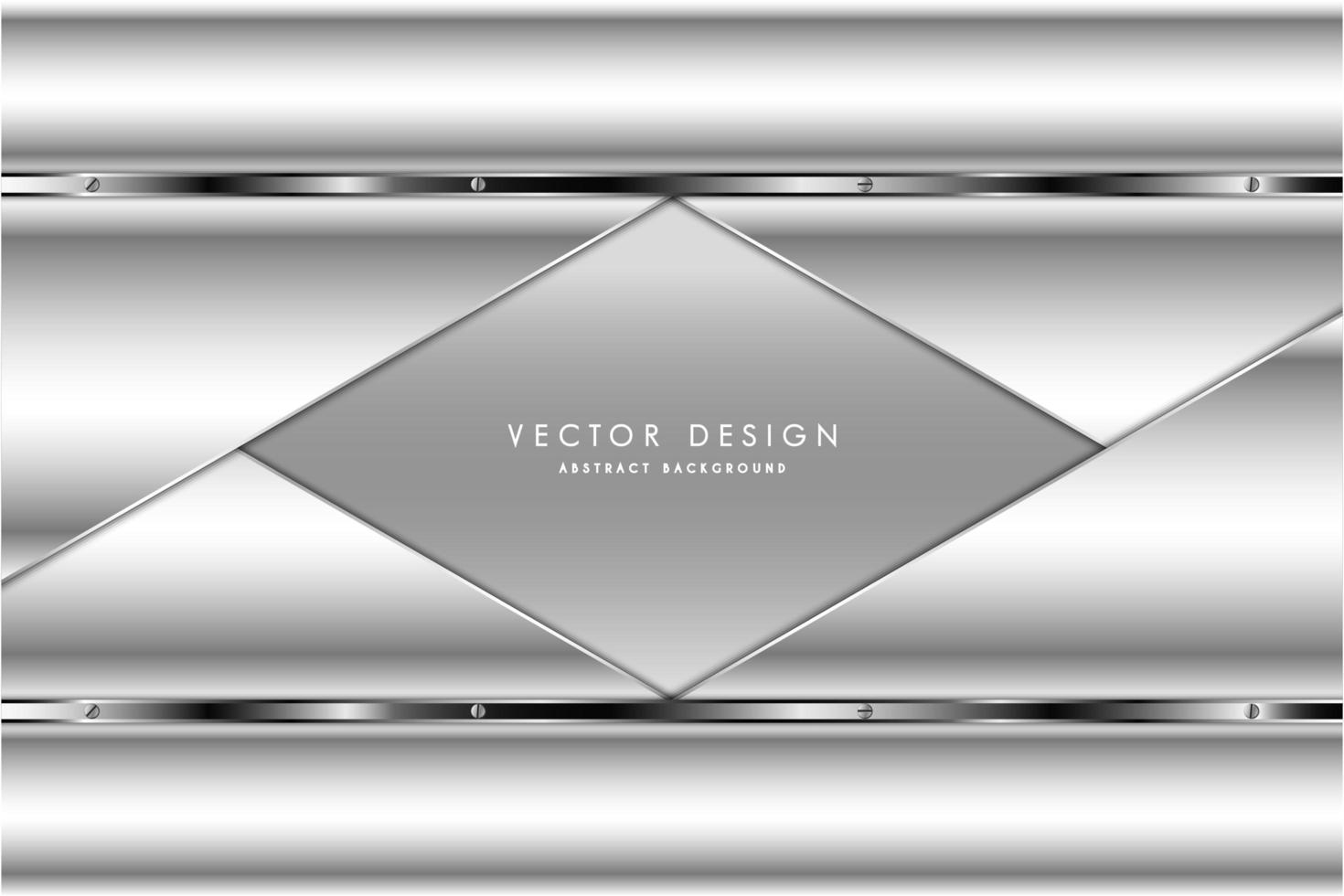 design de luxe en métal gris et argent vecteur