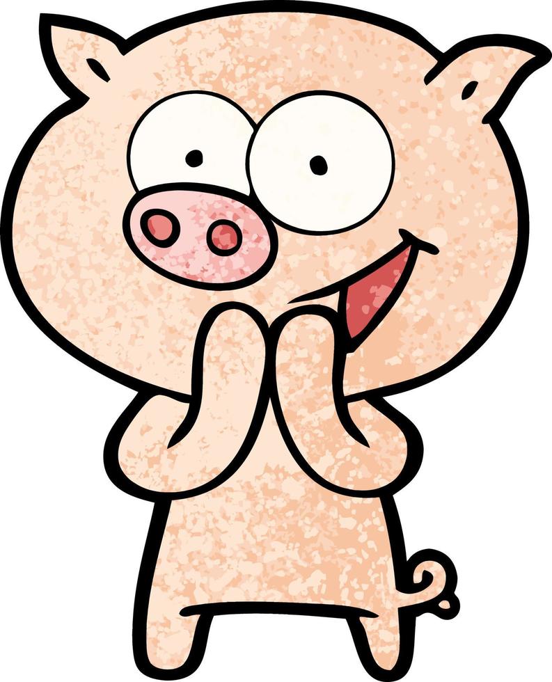 dessin animé joyeux cochon vecteur