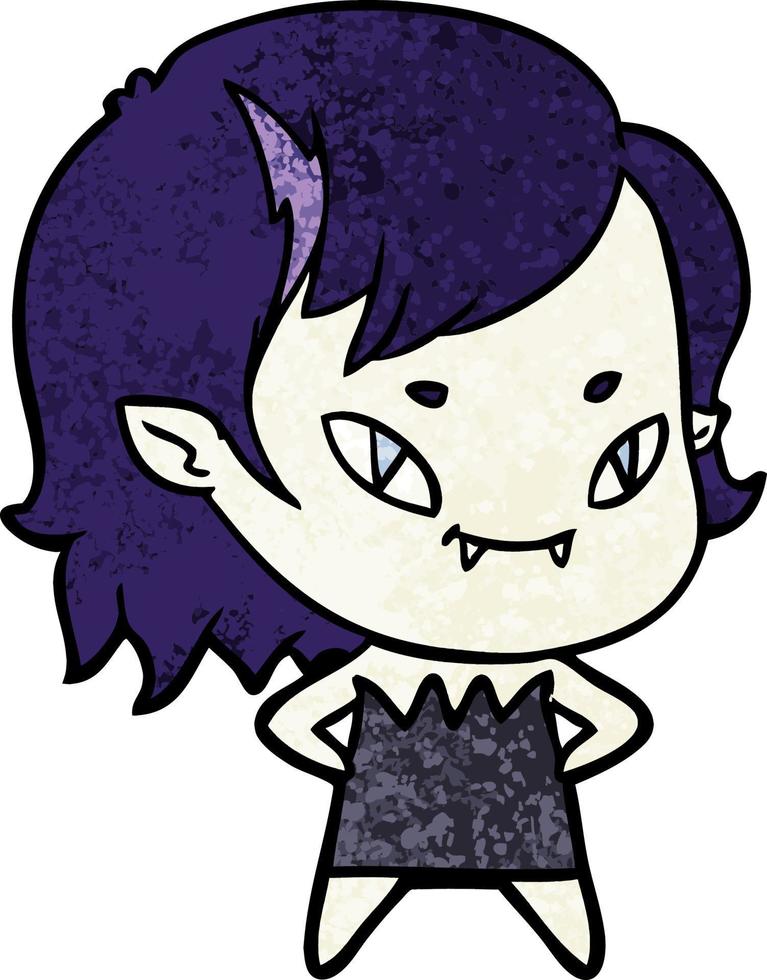 fille vampire amicale de dessin animé vecteur