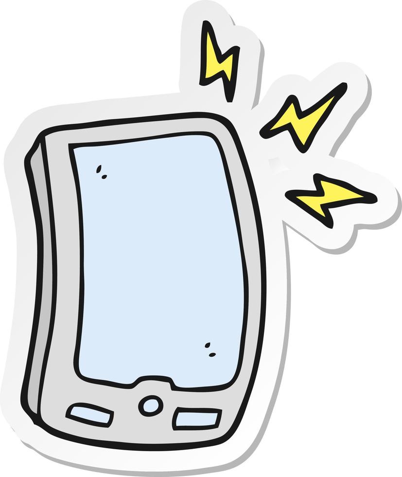 autocollant d'un téléphone portable de dessin animé vecteur