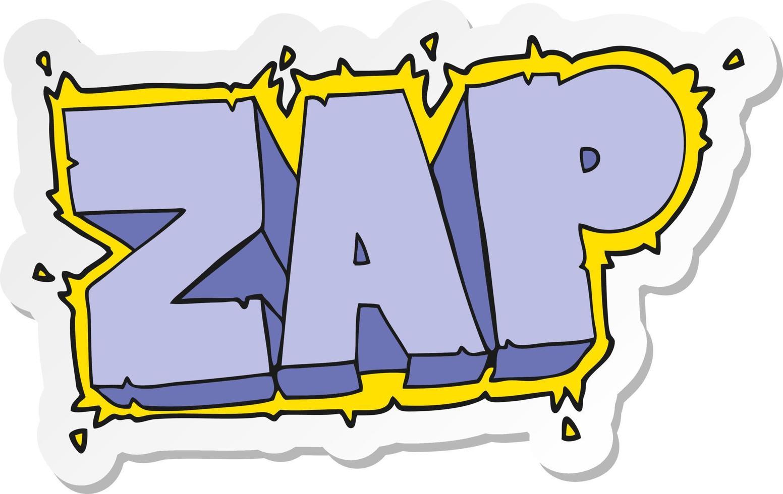 autocollant d'un symbole de zap de dessin animé vecteur