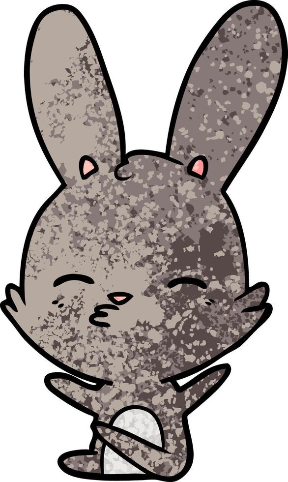 dessin animé lapin curieux vecteur