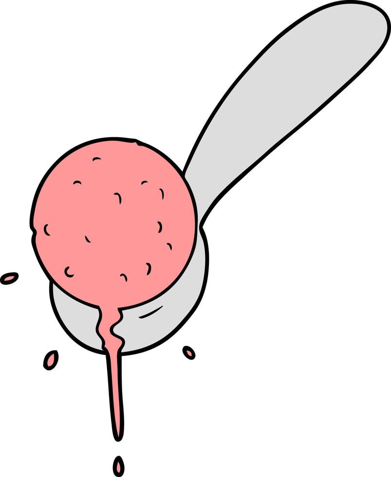 boule de crème glacée de dessin animé vecteur