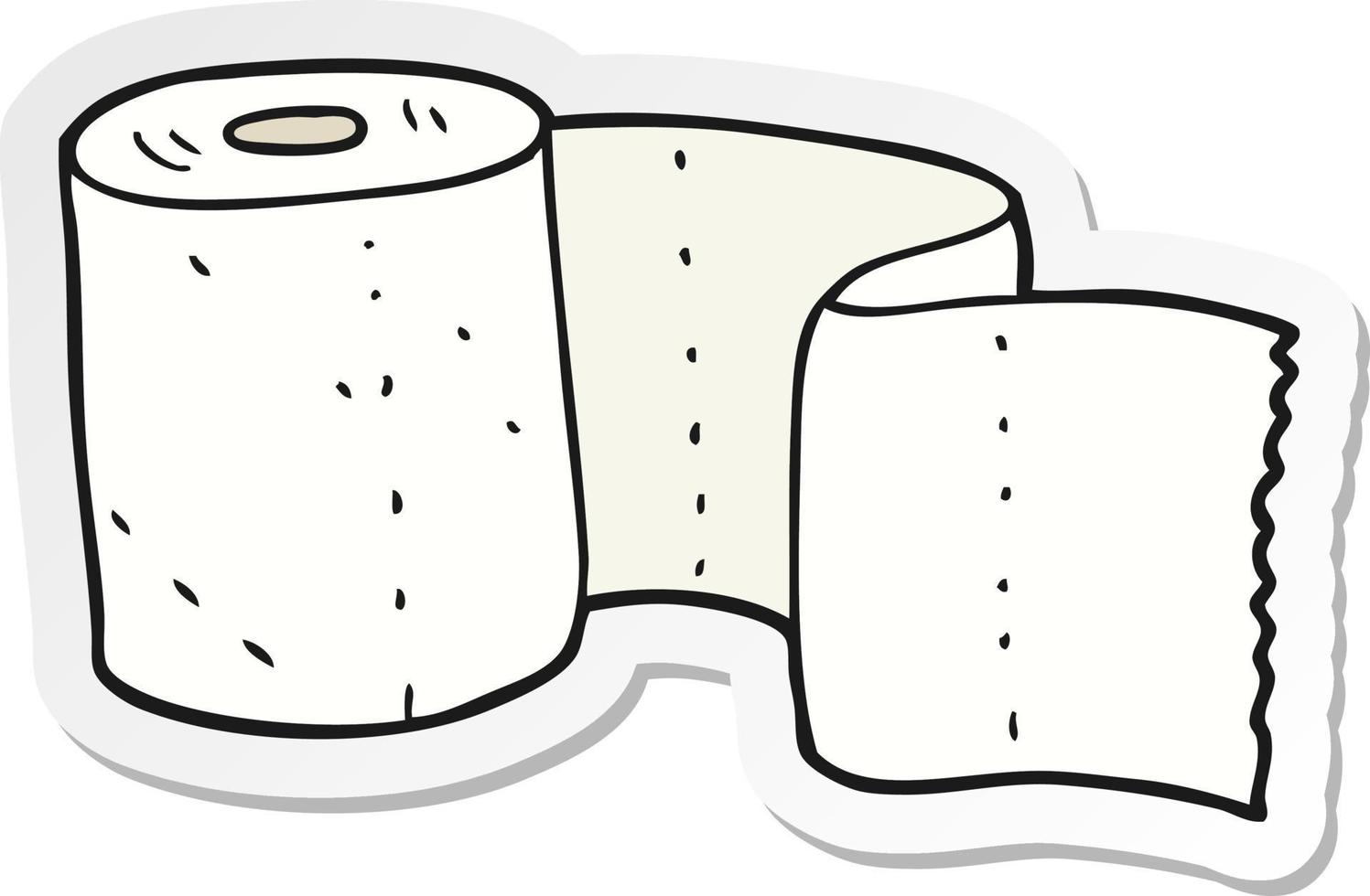 autocollant d'un rouleau de papier toilette de dessin animé vecteur