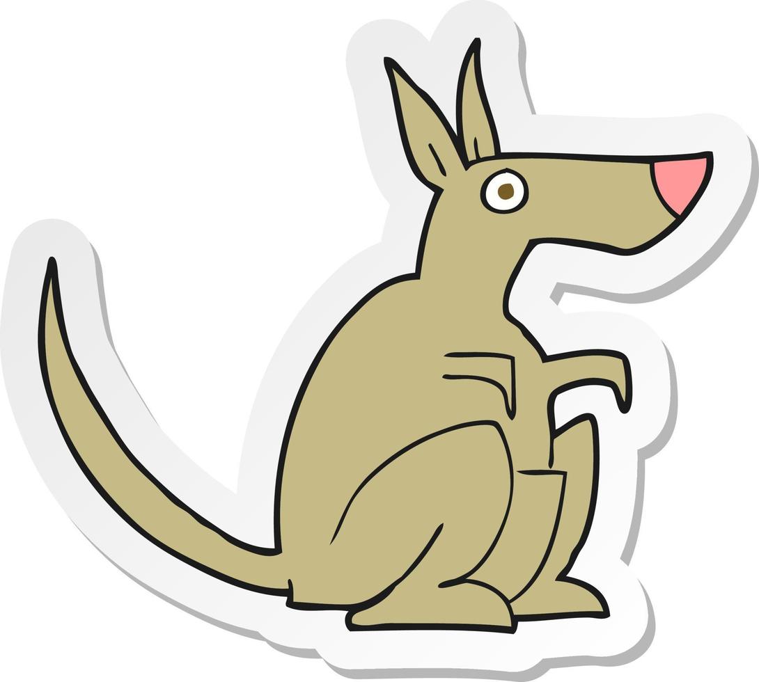 autocollant d'un kangourou de dessin animé vecteur