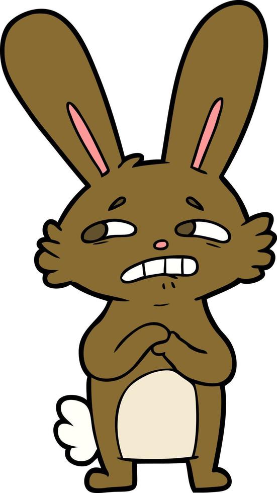 lapin anxieux de dessin animé vecteur