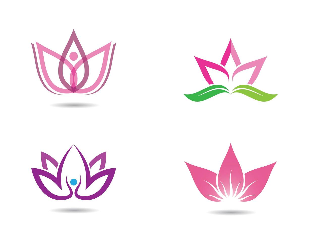 jeu d'icônes de symbole de lotus vecteur