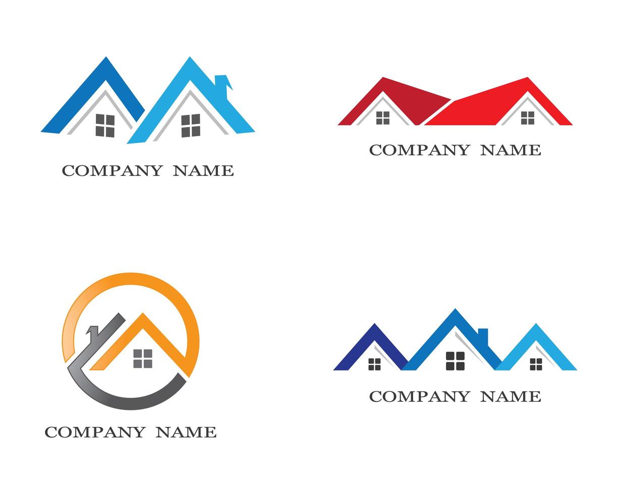 ensemble de logos de symbole de maison vecteur