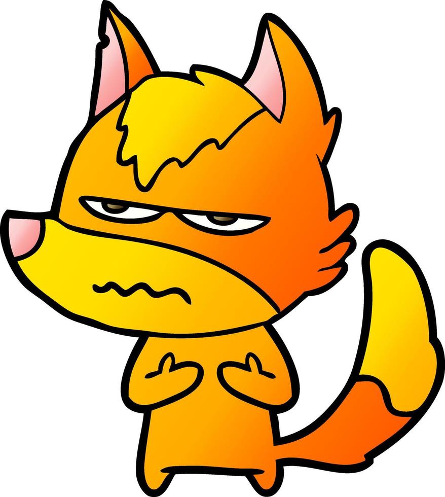personnage de dessin animé de renard en colère vecteur