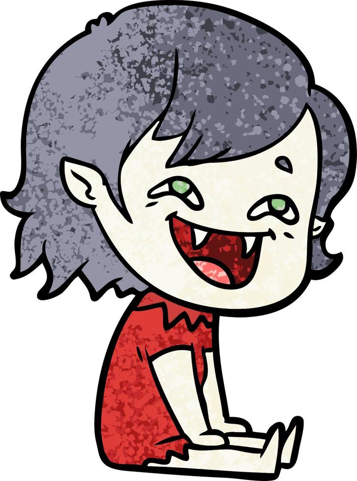 dessin animé rire fille vampire vecteur