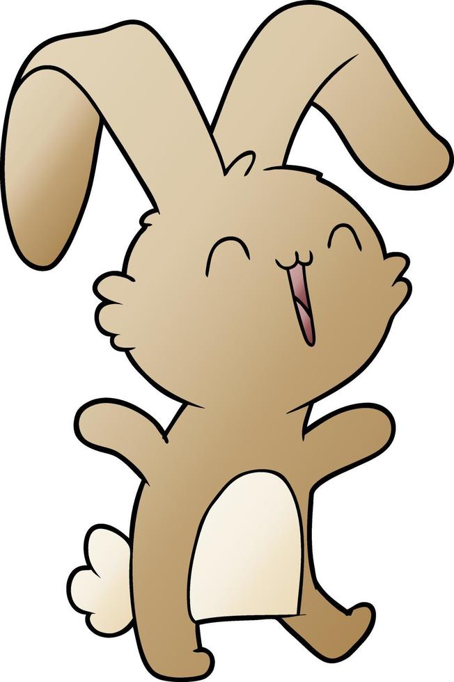 lapin de dessin animé heureux vecteur