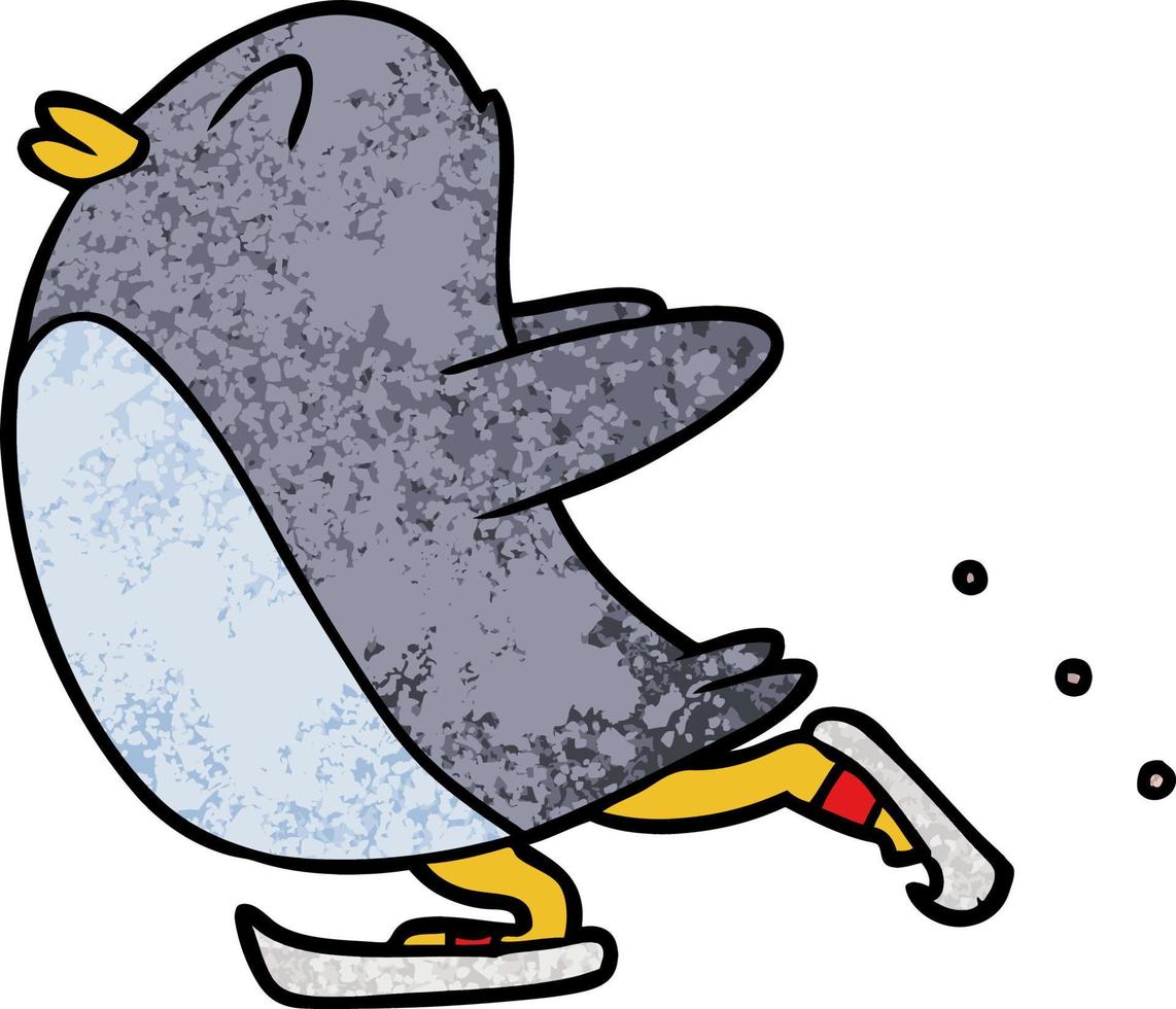 patinage sur glace pingouin dessin animé vecteur