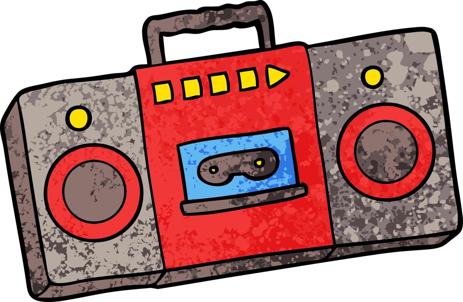 lecteur de cassettes rétro de dessin animé vecteur