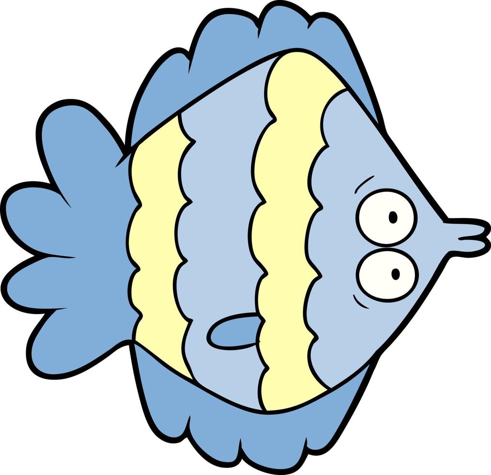 poisson plat de dessin animé vecteur