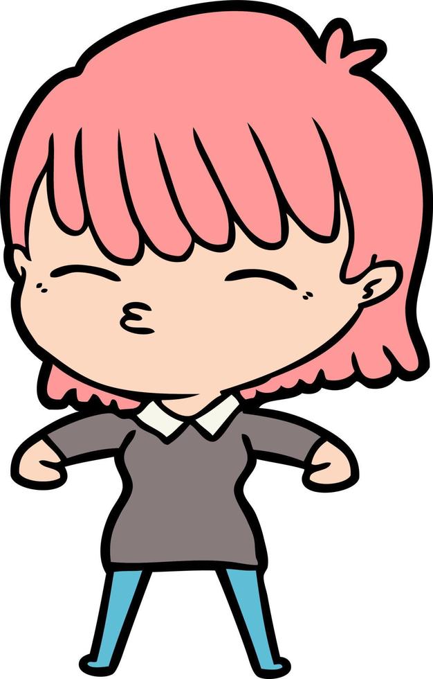 femme de personnage de dessin animé doodle vecteur