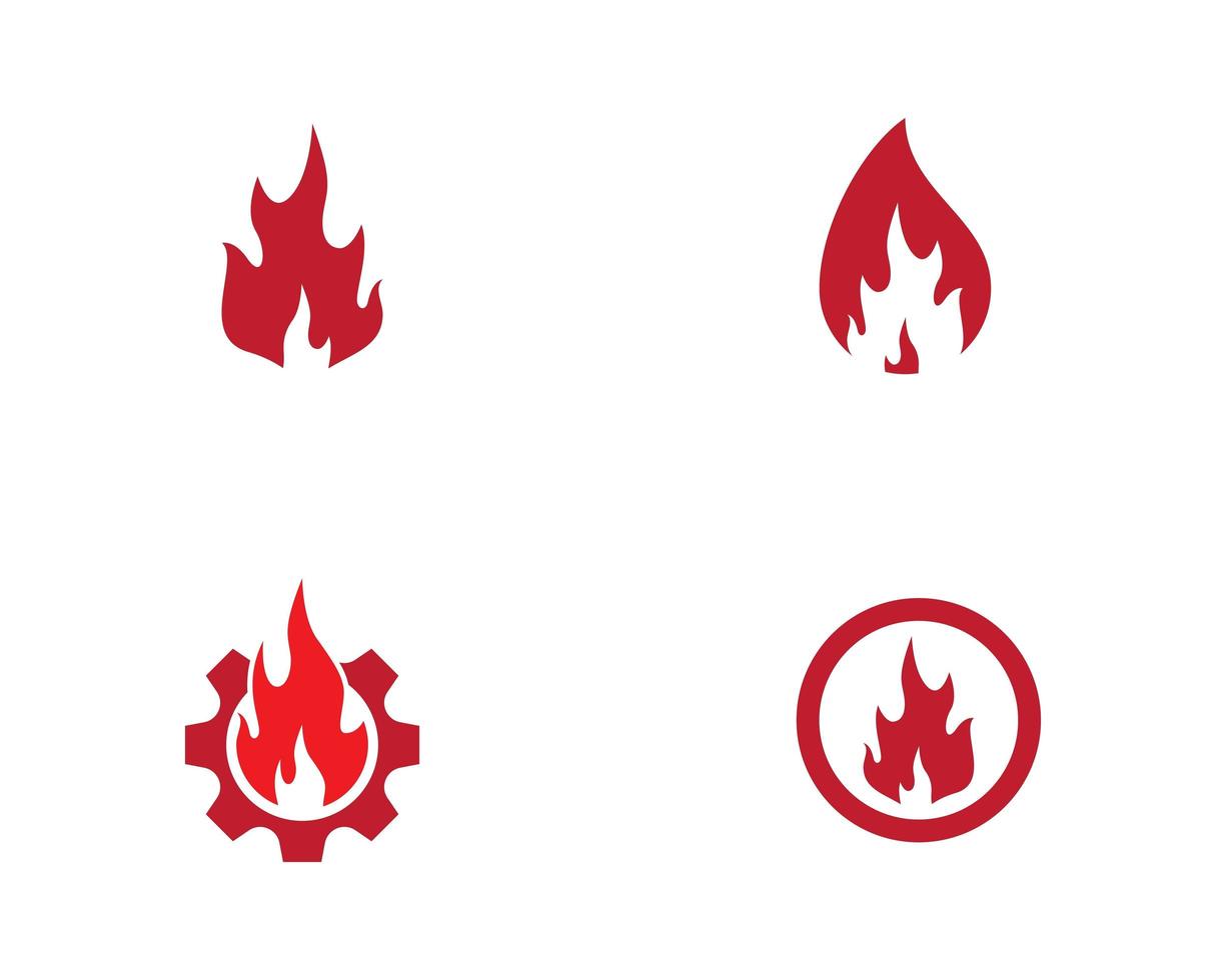 jeu d'icônes de logo de flamme de feu vecteur