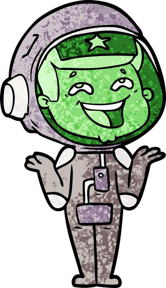 dessin animé rire astronaute vecteur