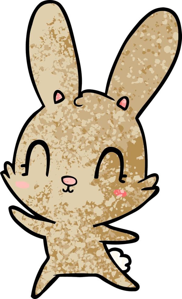 lapin de dessin animé mignon dansant vecteur