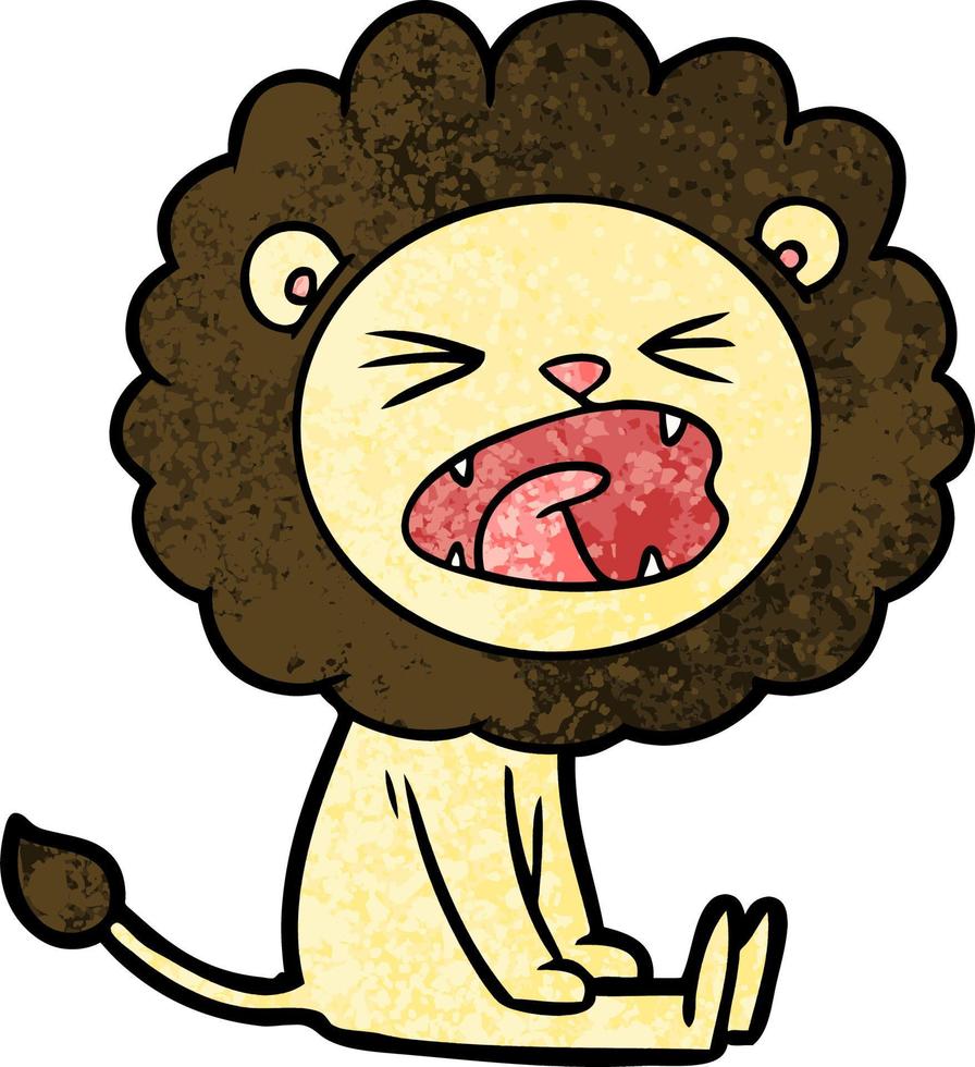 dessin animé lion en colère vecteur