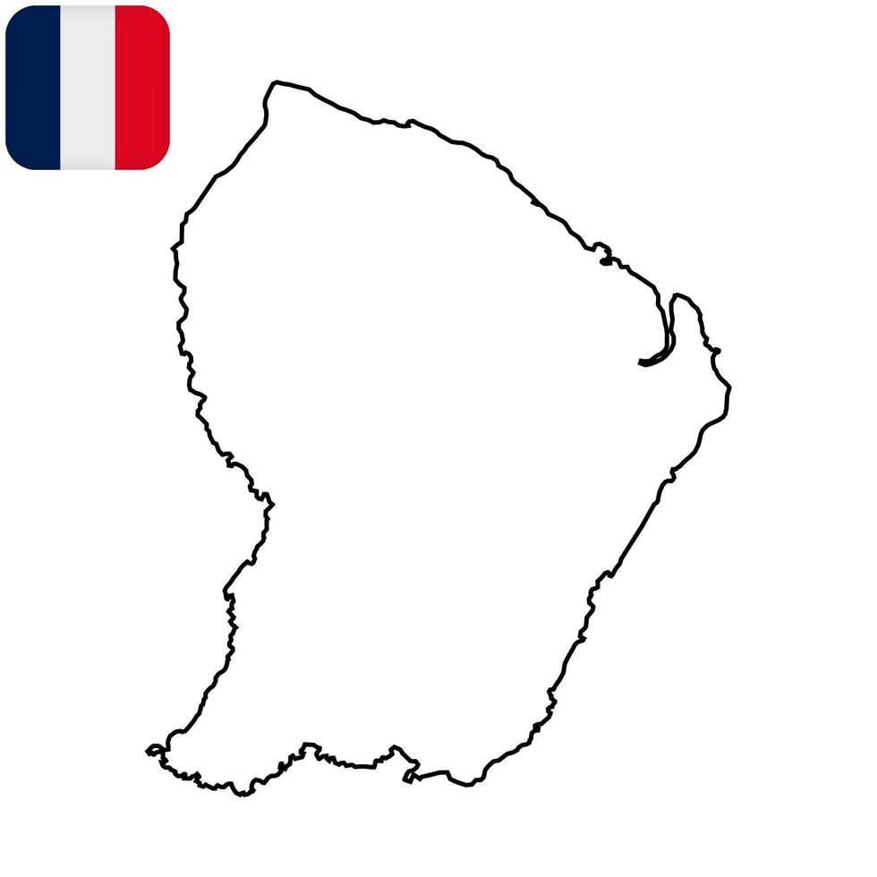 carte de la guyane française. région de france. illustration vectorielle. vecteur