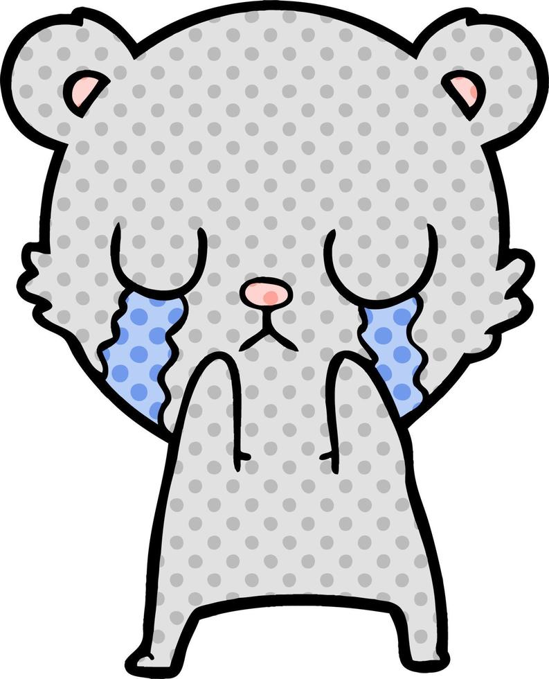 personnage de dessin animé d'ours qui pleure vecteur