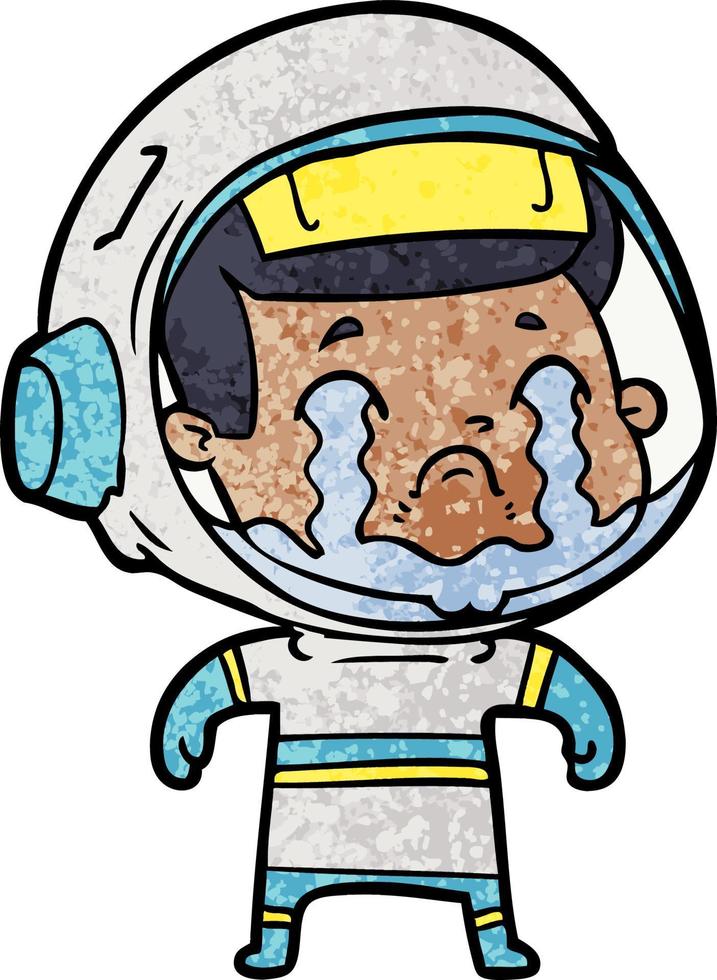 dessin animé pleurer astronaute vecteur