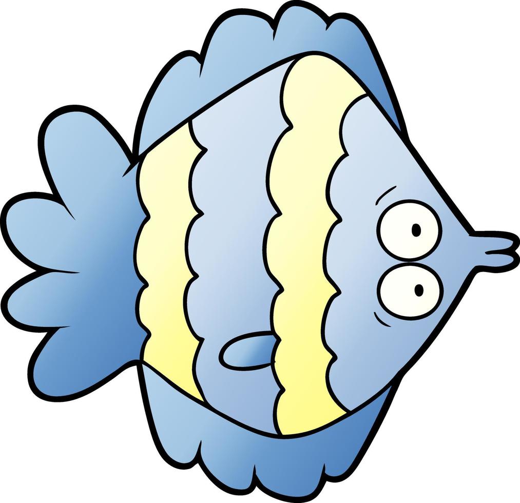 poisson plat de dessin animé vecteur