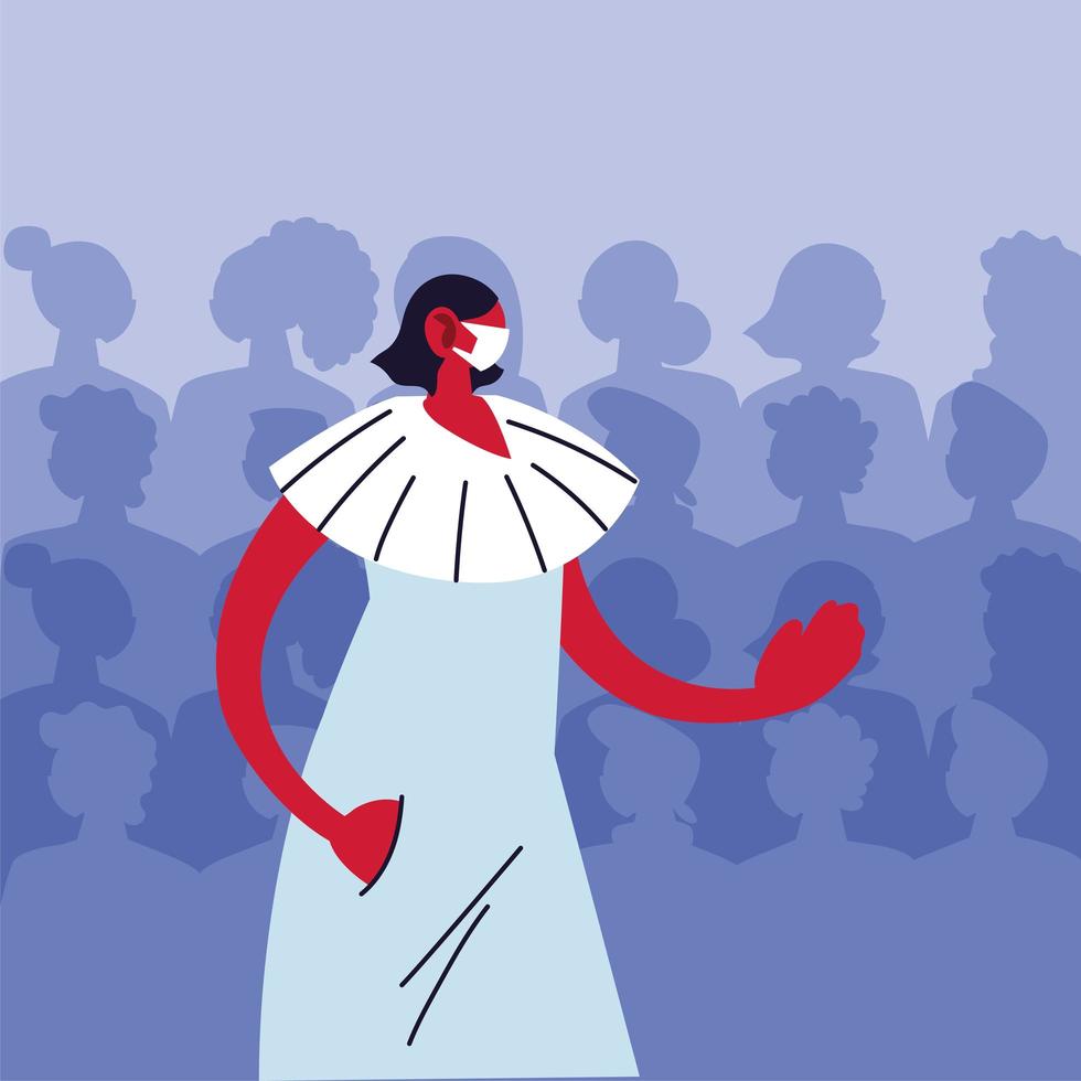 femme portant un masque médical évitant le virus vecteur