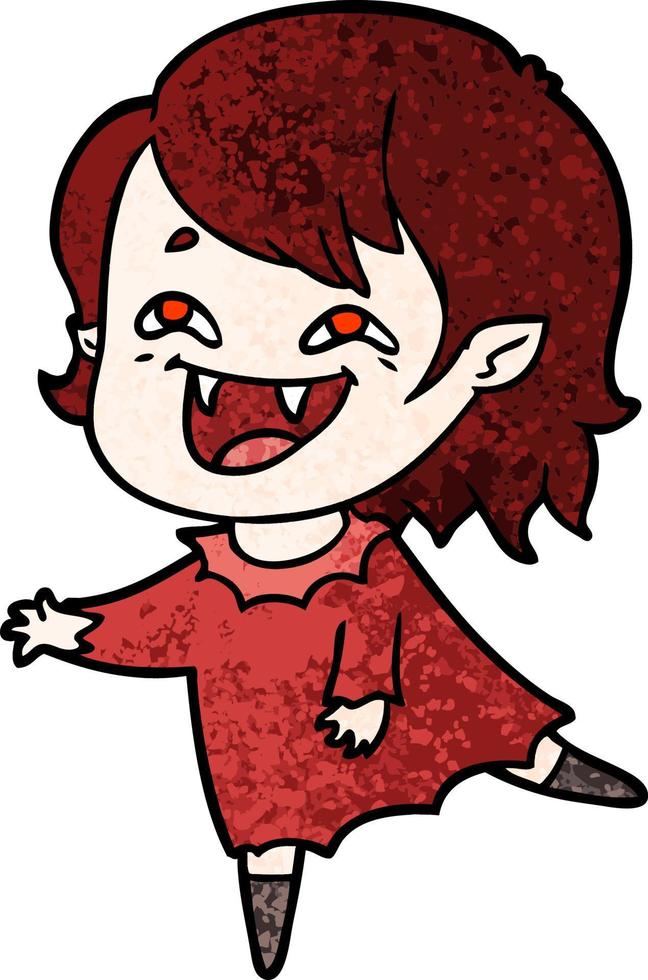 dessin animé rire fille vampire vecteur