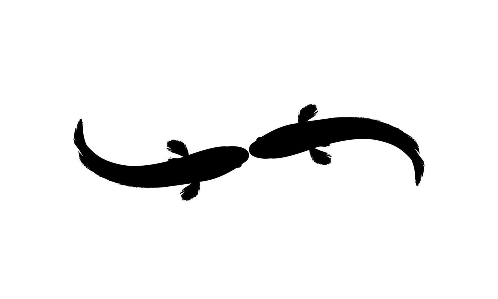 poisson à tête de serpent, silhouette de channidés de la famille des poissons perciformes d'eau douce pour logo, pictogramme ou élément de conception graphique. illustration vectorielle vecteur