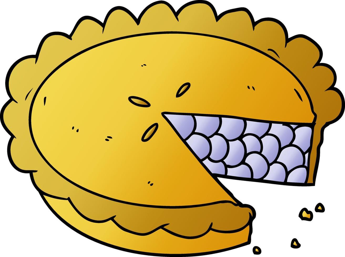 caricature de tarte aux myrtilles vecteur