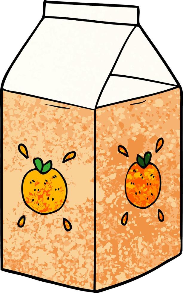 carton de jus d'orange de dessin animé vecteur