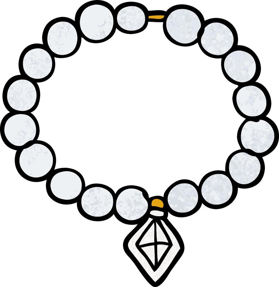 collier de perles de dessin animé vecteur