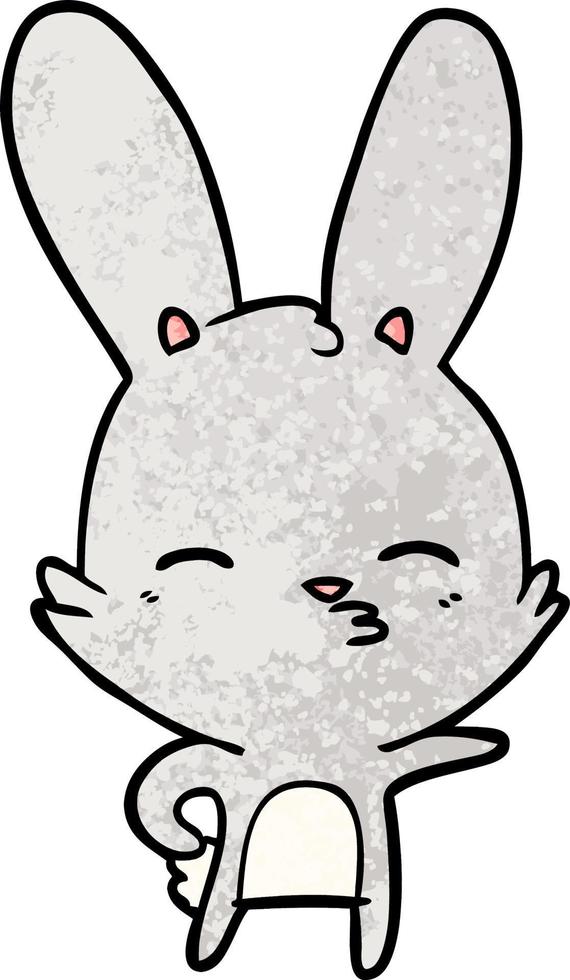 dessin animé lapin curieux vecteur