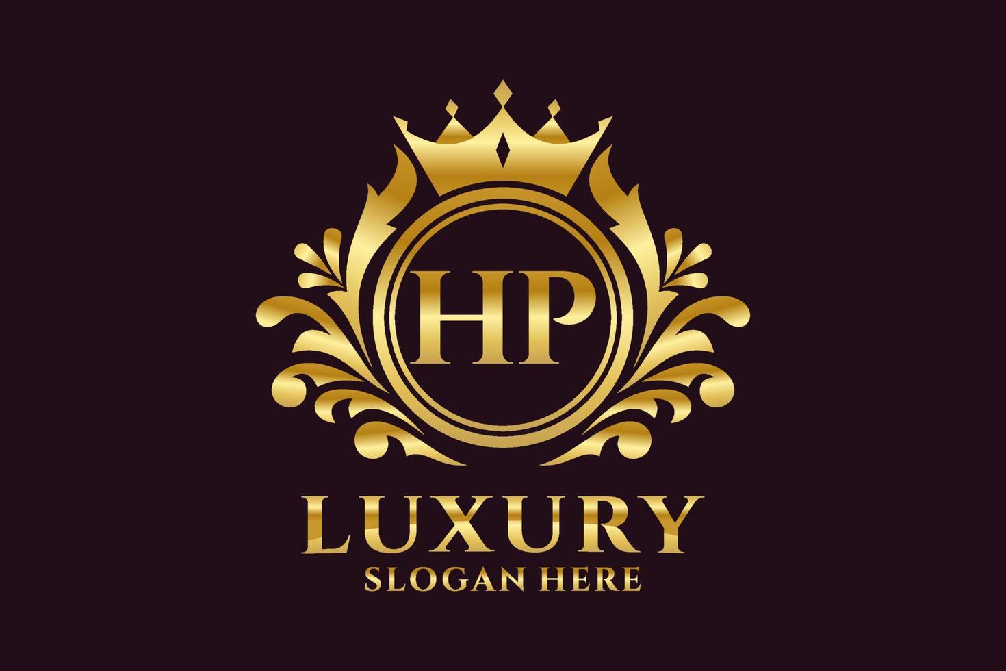 modèle initial de logo de luxe royal de lettre hp dans l'art vectoriel pour des projets de marque luxueux et d'autres illustrations vectorielles.