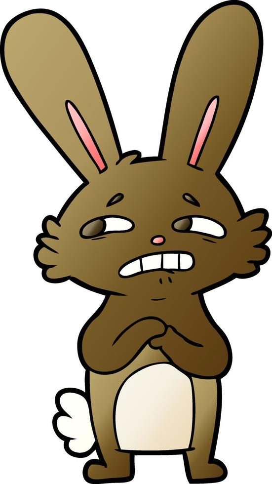 lapin anxieux de dessin animé vecteur