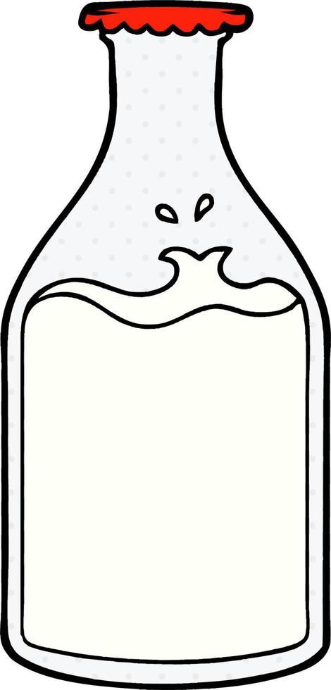 bouteille de lait de dessin animé vecteur