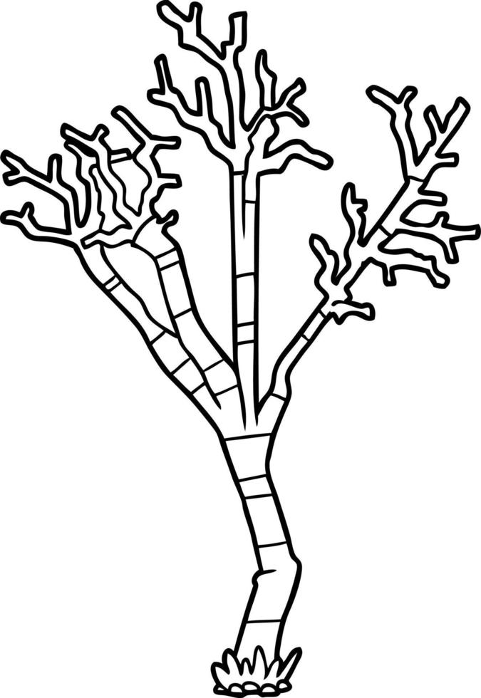 arbre d'hiver de dessin animé vecteur