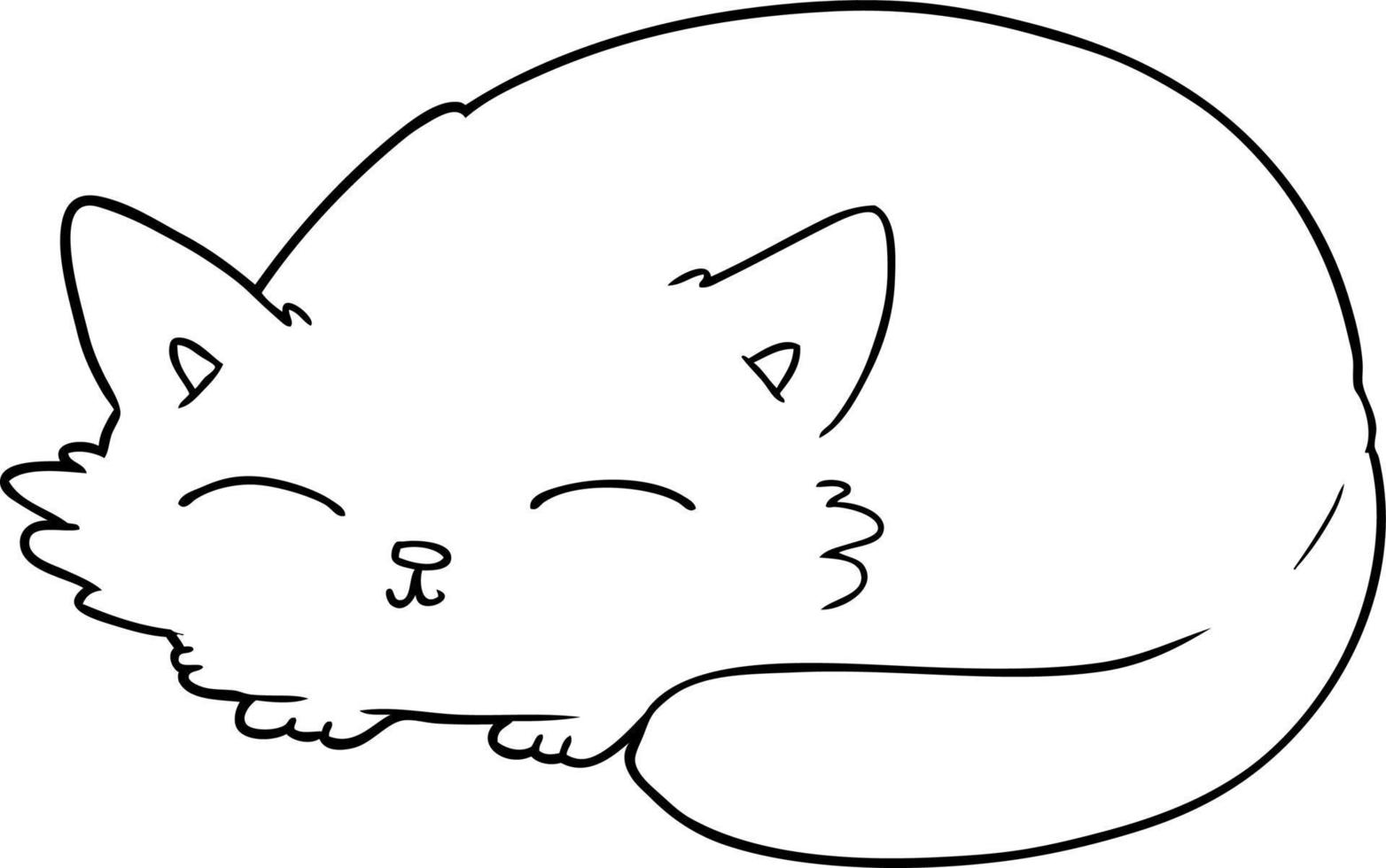 chat de dessin animé qui dort vecteur