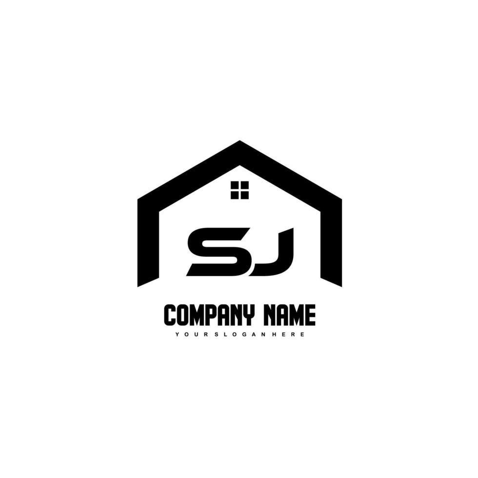 vecteur de conception de logo de lettres initiales sj pour la construction, la maison, l'immobilier, le bâtiment, la propriété.