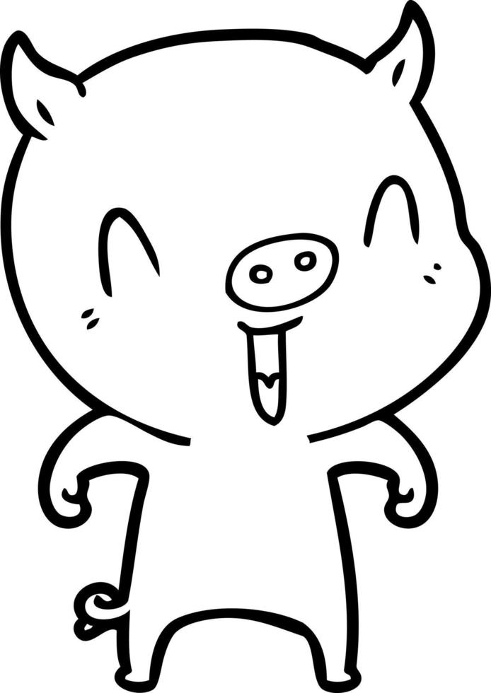 cochon dessin animé heureux vecteur