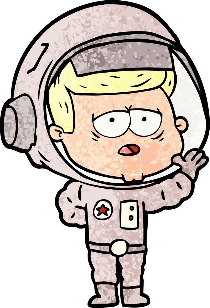 astronaute fatigué de dessin animé vecteur